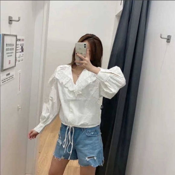 NWT Zara Poplin Top - Picture 4 of 9